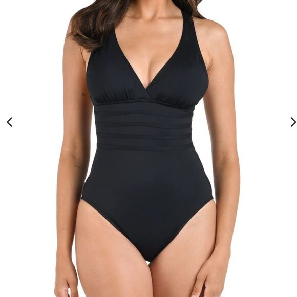 NWT La Blanca Island Goddess Multi-Strap
Cross-Back One Piece size 10 - Picture 1 of 8